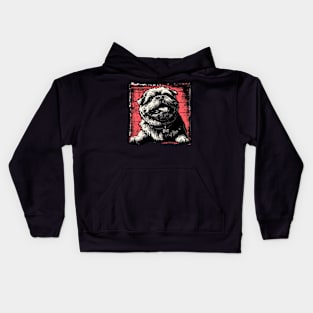 Retro Art Chow Chow Dog Lover Kids Hoodie